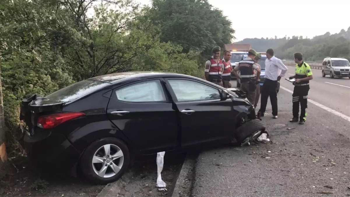 Yoldan Çıkan Otomobil Erik Ağacına Çarptı