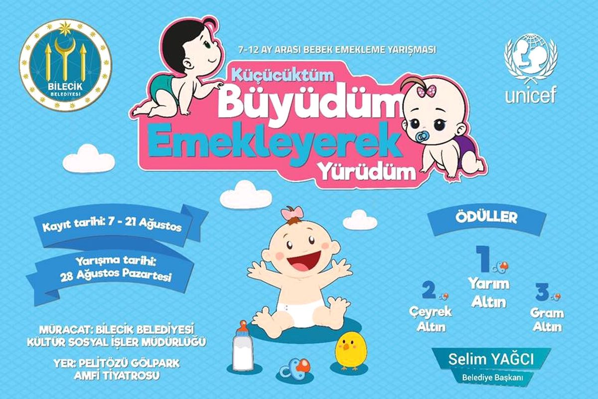 Bilecik Belediyesi\'nden Bebek Emekleme Yarışması