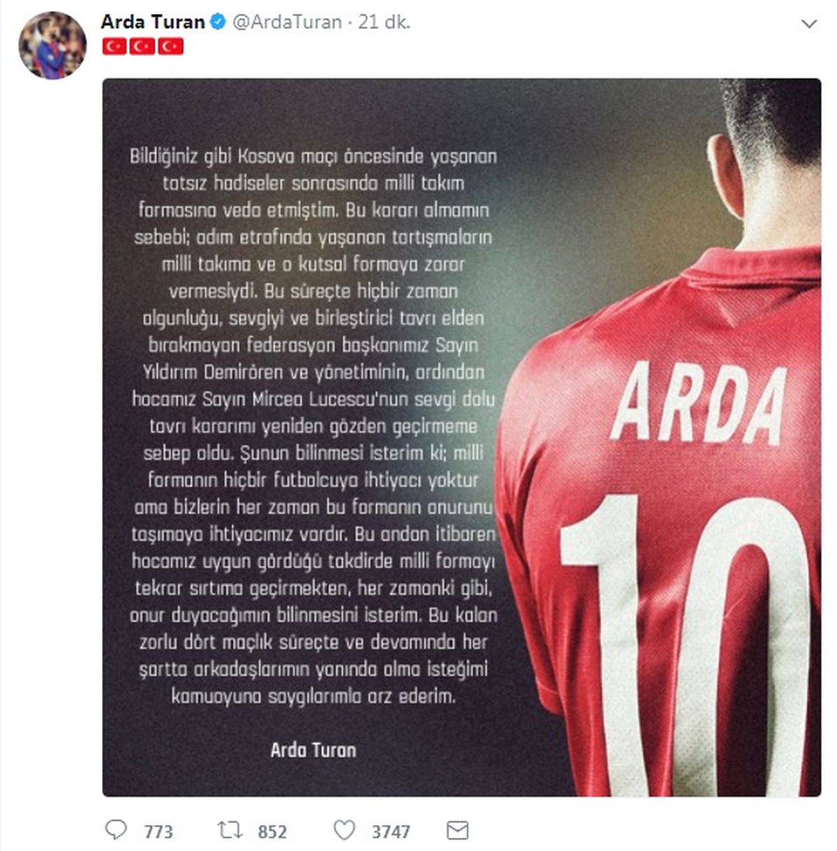 Arda Turan, A Milli Takım\'a Geri Döndü