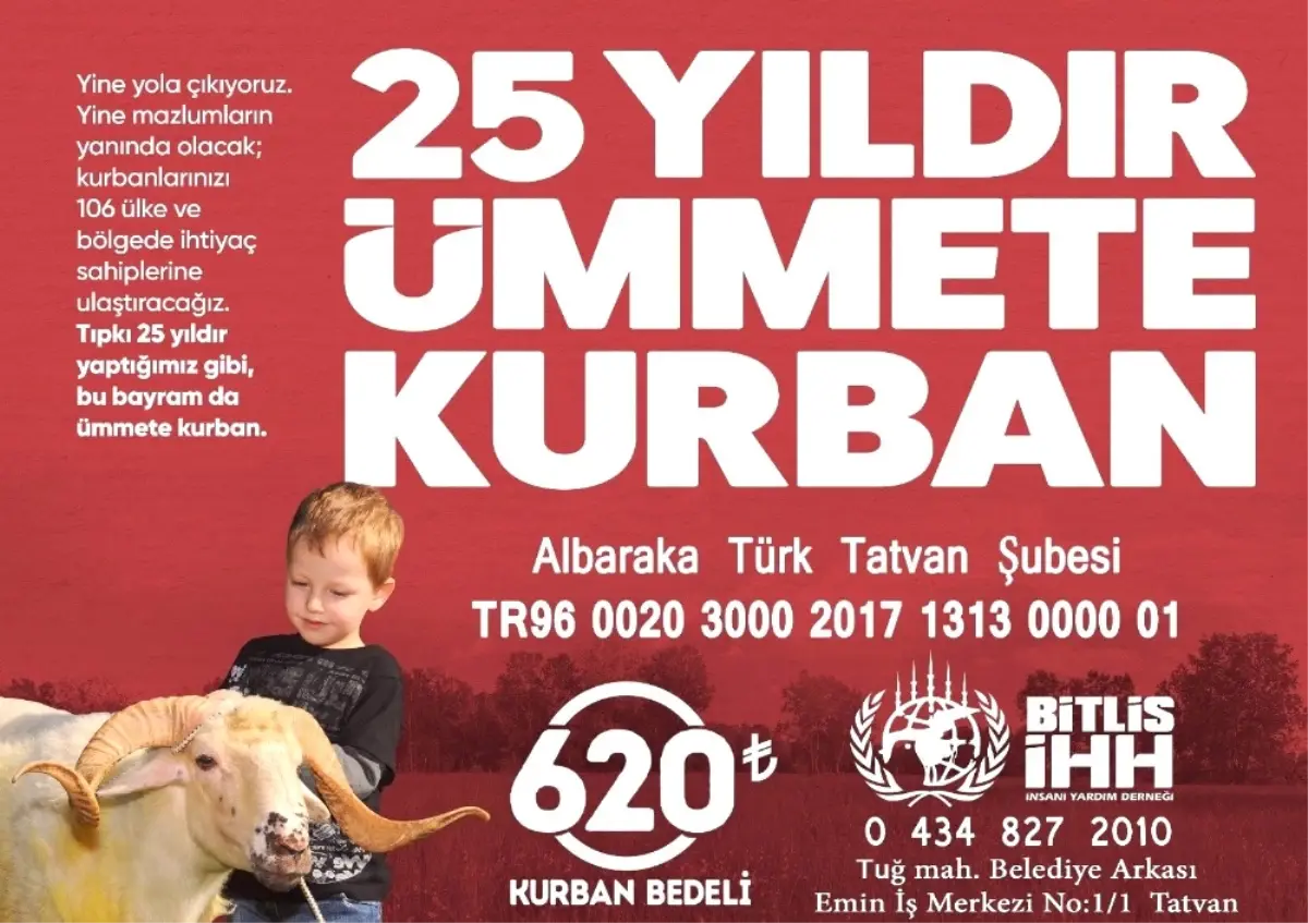 Bitlis İhh\'dan \'Kurban Bağışı\' Kampanyası