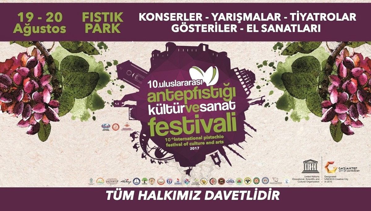 10.uluslararası Antepfıstığı Kültür ve Sanat Festivali Başlıyor