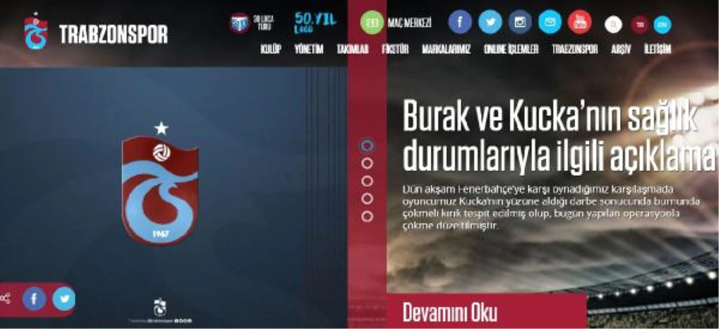 Trabzonspor\'dan Sakatlık Açıklaması