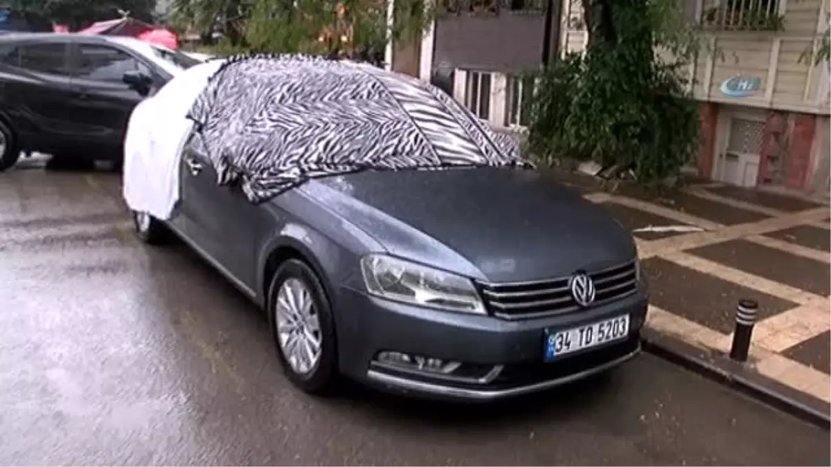 Vatandaşlardan Araçlarına Kartonlu ve Halılı \'Dolu\' Önlemi