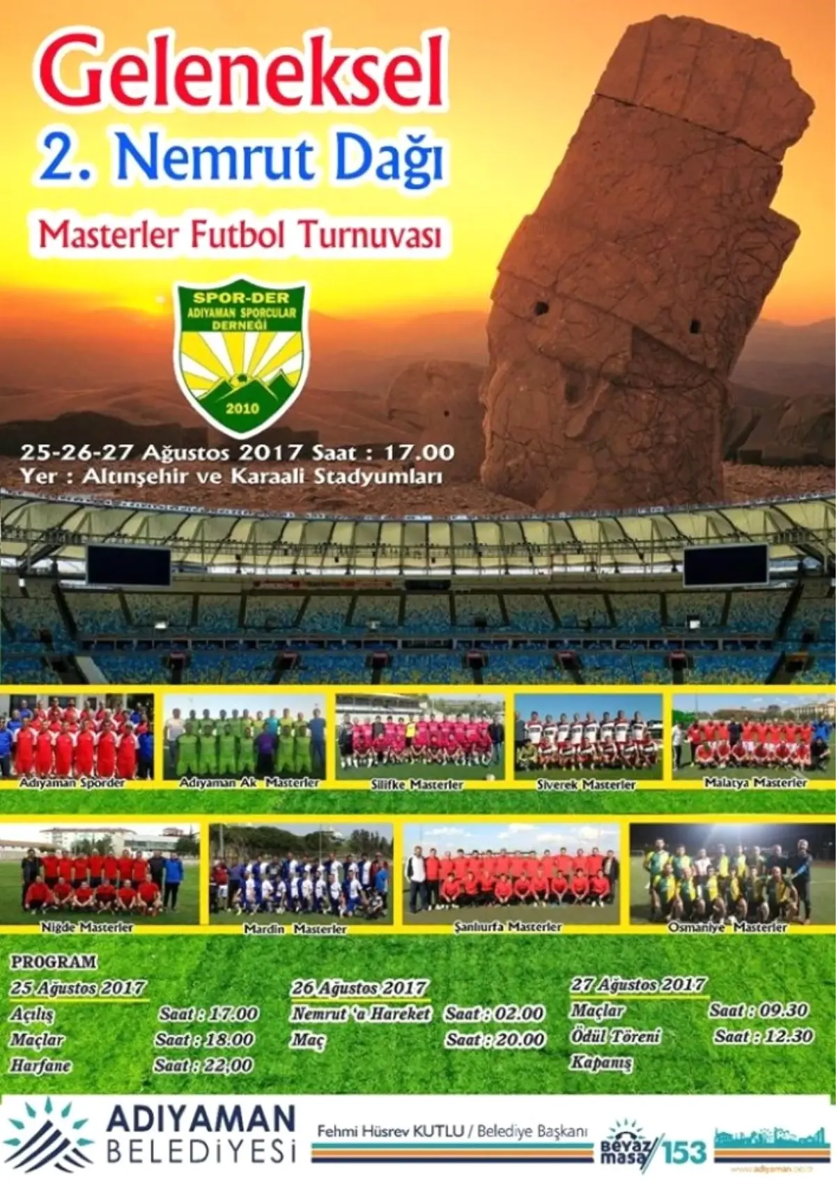 Nemrut Dağı Masterler Futbol Turnuvası\'nın 2.\'si Start Alıyor