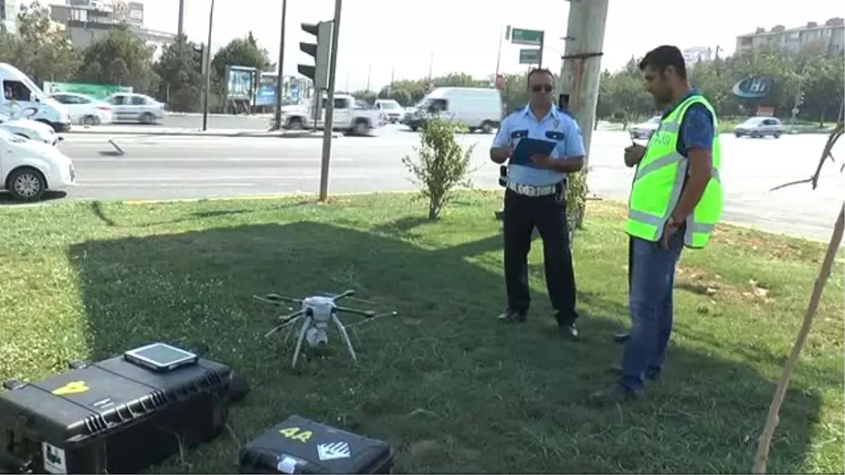 Şanlıurfa\'da İlk Defa Drone ile Trafik Uygulaması Yapıldı