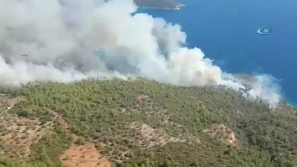 Muğla\'da Orman Yangını...yangın Havadan Görüntülendi