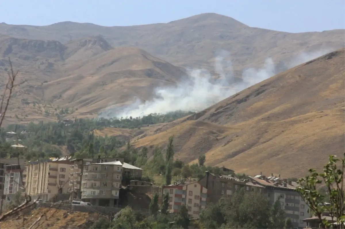 Hakkari Merzan\'da Çıkan Yangın Korkuttu