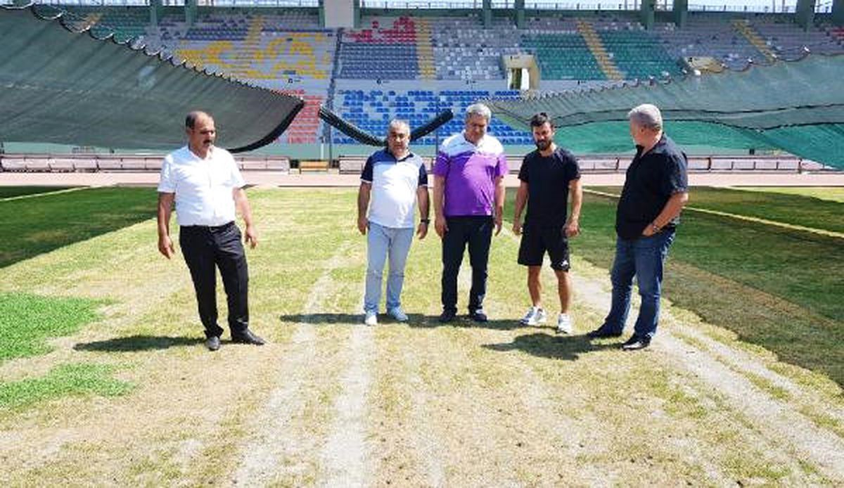 Gap Stadyumu\'nun Çimleri Sıcaktan Kurudu