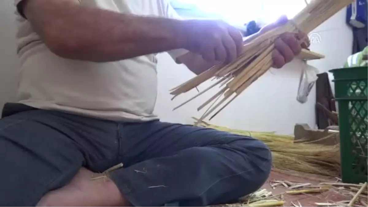 Hasat Edilen Süpürge Otları Atölyelerde Bağlanmaya Başladı