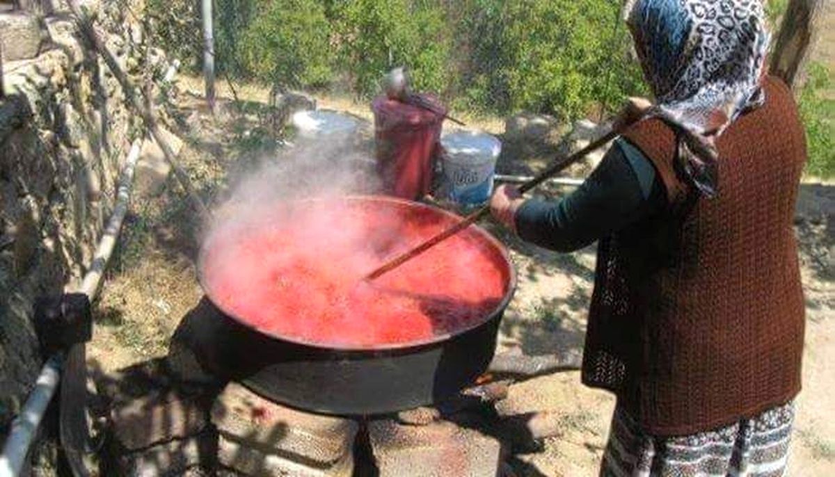 Kışlık Salçalarını İmece Usulü Yapıyorlar
