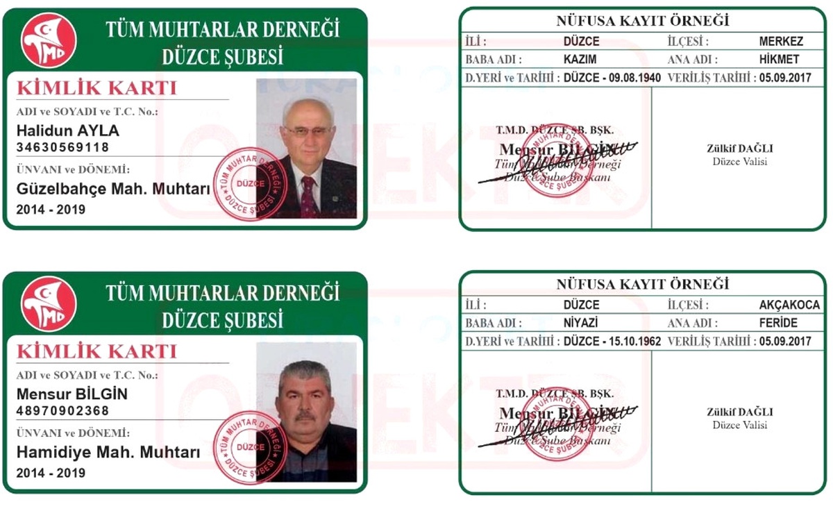 Muhtarlar İçin Kimlik Kartı Hazırlandı