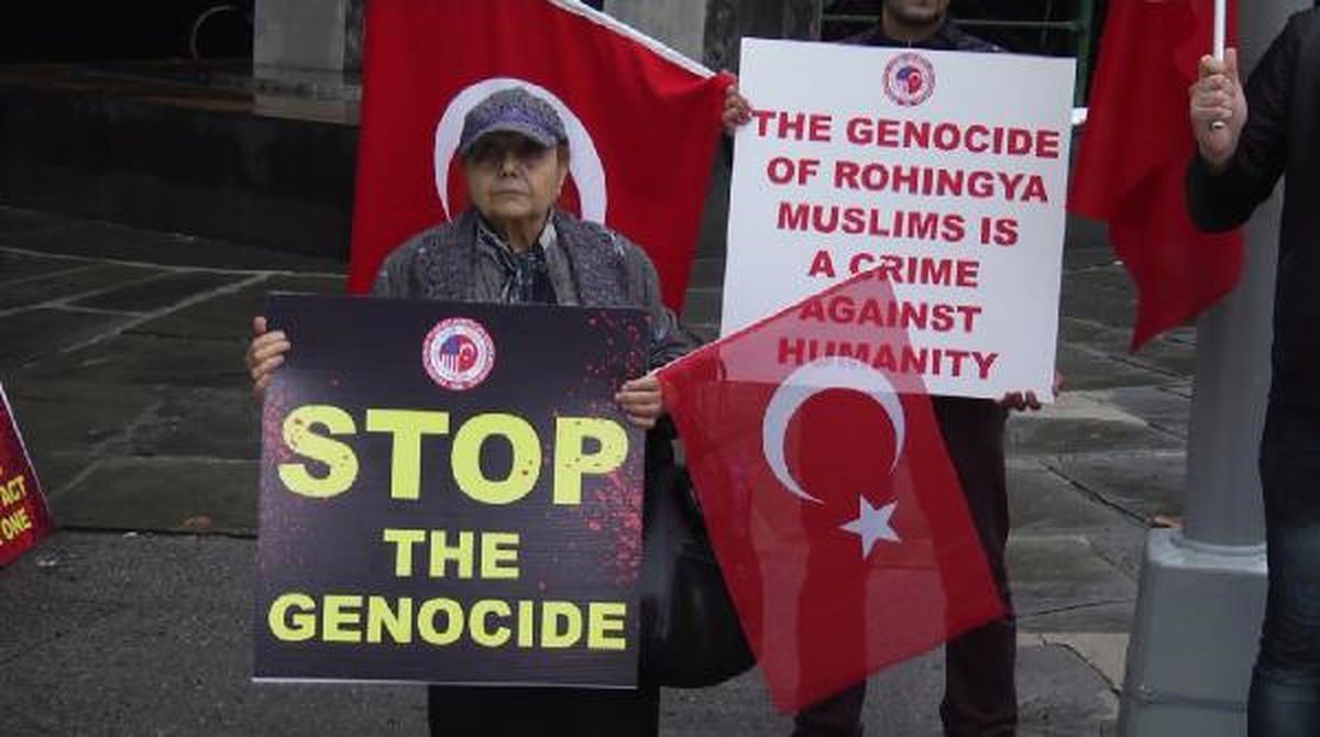BM Önünde Myanmar Protestosu