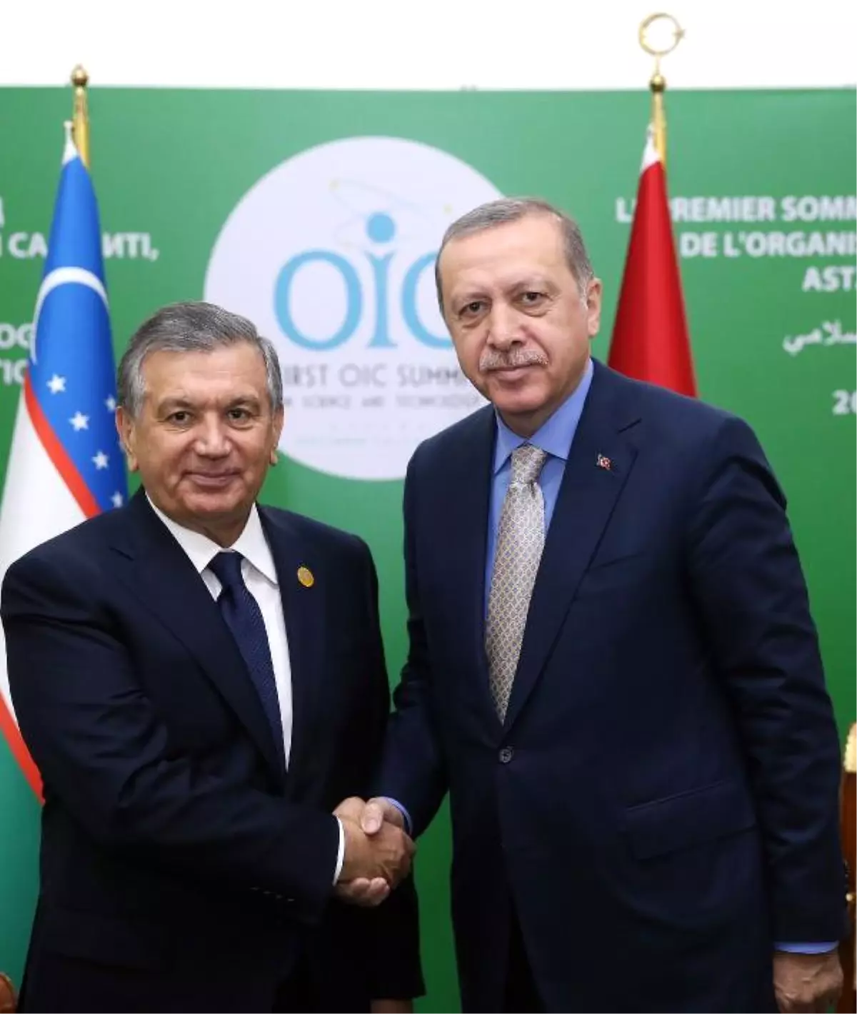 Cumhurbaşkanı Erdoğan, Özbekistan Cumhurbaşkanı Şevket Mirziyoyev ile Görüştü