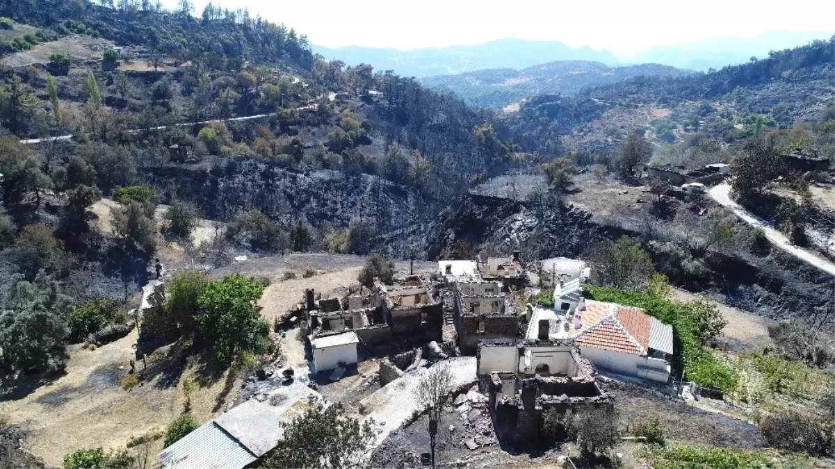 Yangında Büyük Zarar Gören Zeytinköy Drone ile Görüntülendi