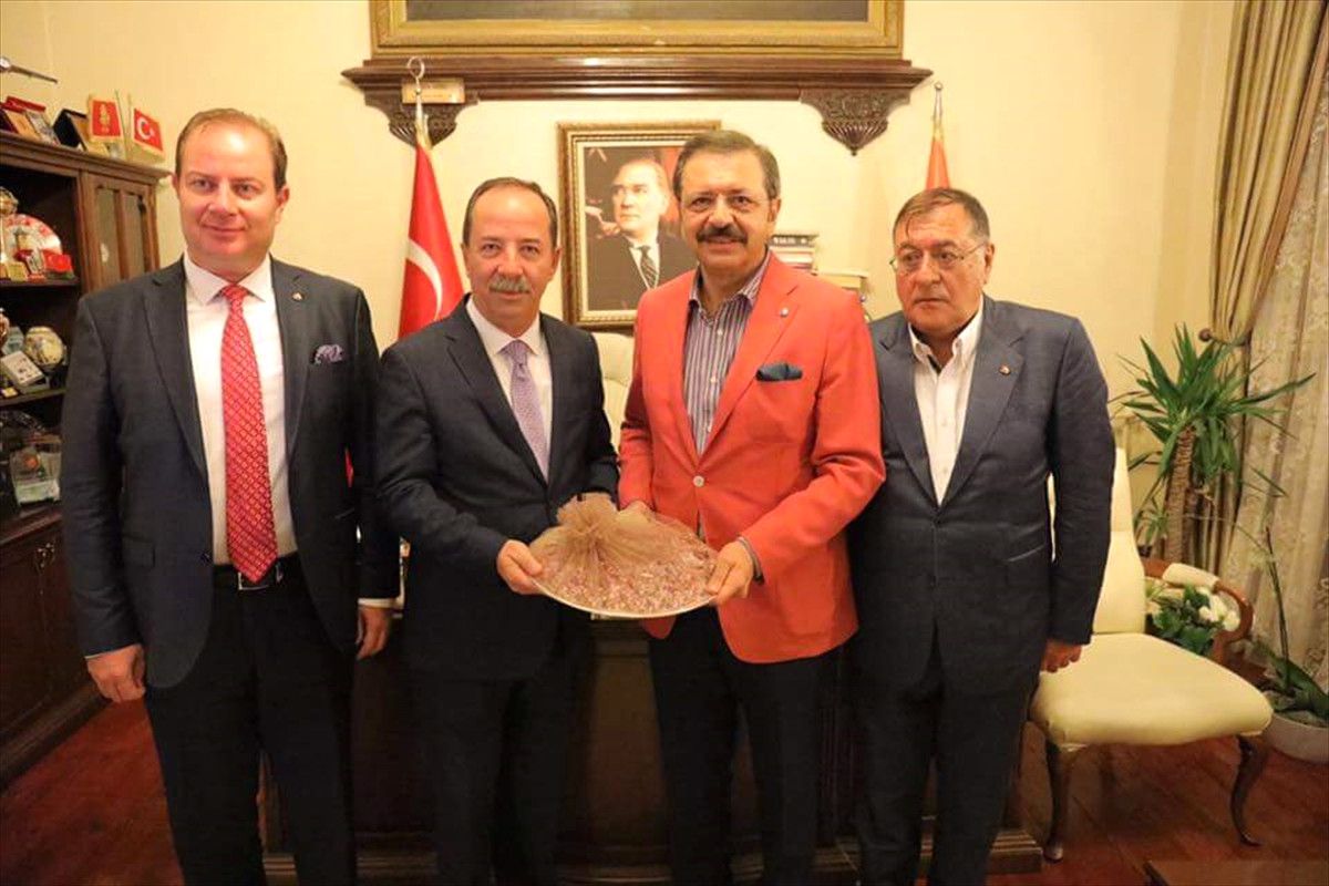 TOBB Başkanı Hisarcıklıoğlu\'ndan Başkan Gürkan\'a Ziyaret