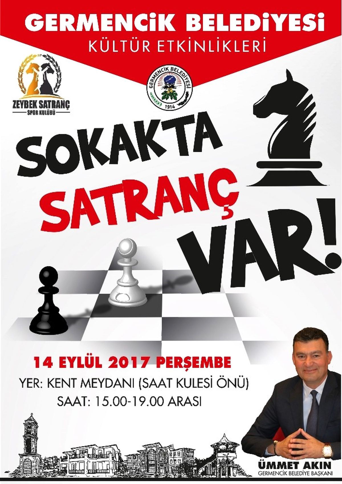 Germencik Kent Meydanında Satranç Var