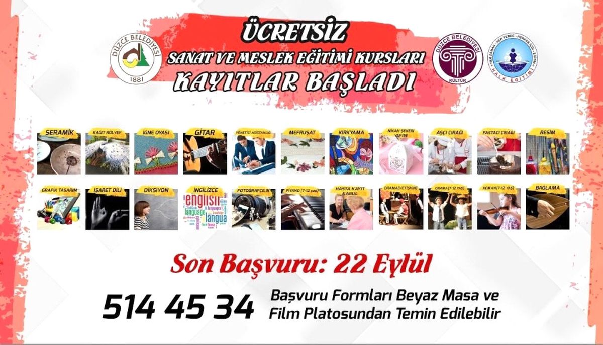 Meslek Edinme Kurslarına Son Başvuru Tarihi 22 Eylül