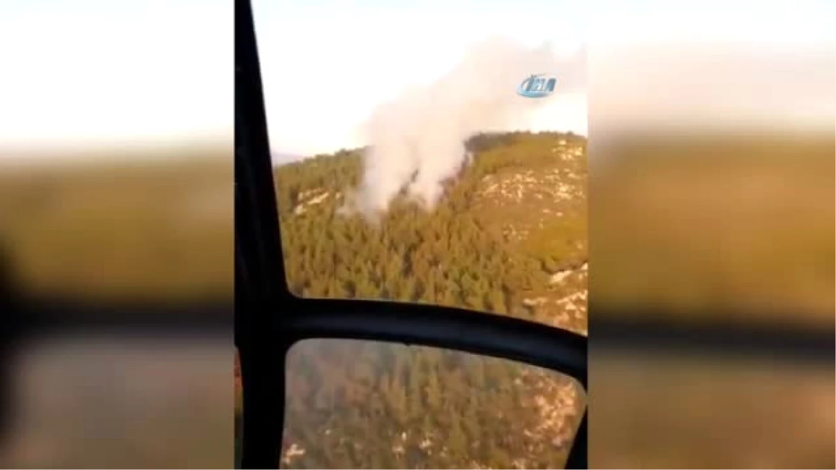 Muğla Milas\'ta Orman Yangını Havadan Görüntülendi