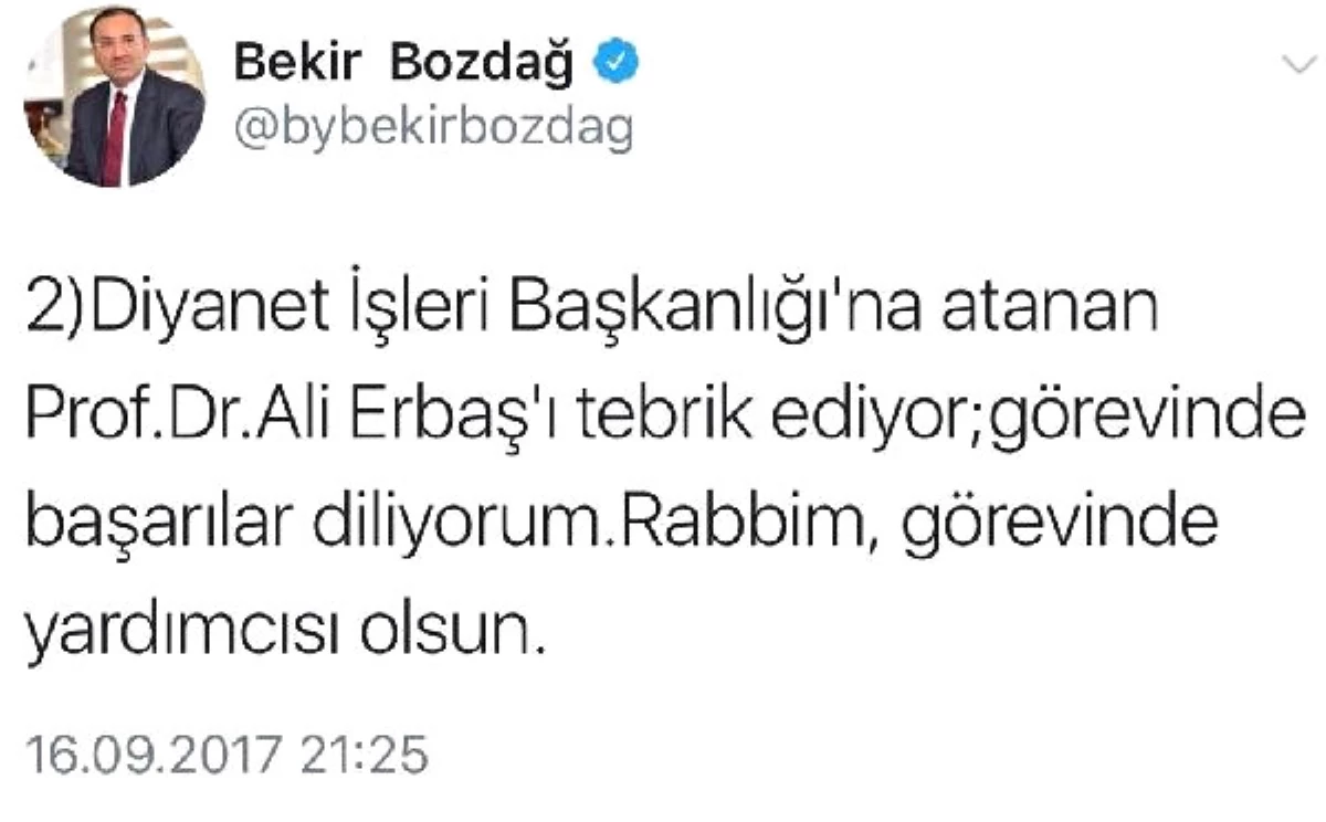 Diyanet İşleri Başkanlığı\'na Prof. Dr. Ali Erbaş Atandı