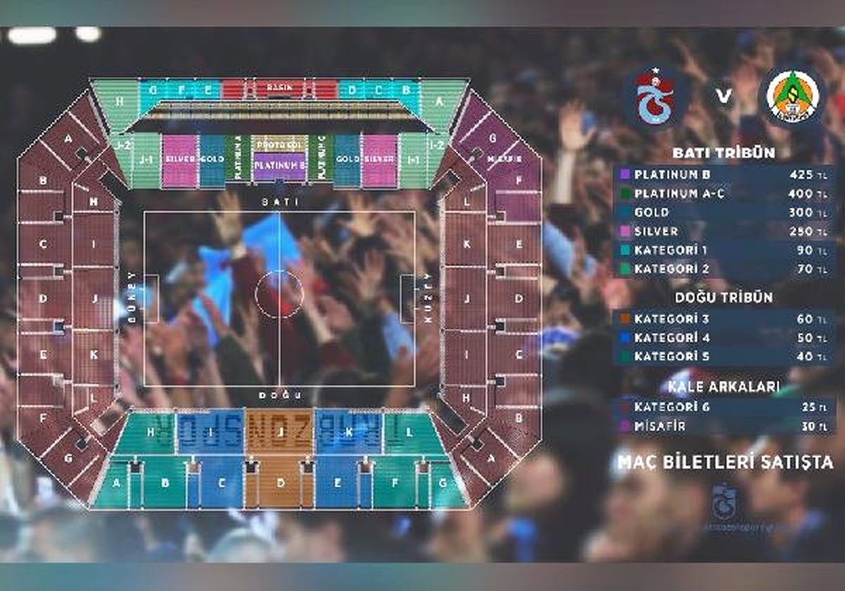Trabzonspor - Aytemiz Alanyaspor Maçının Biletleri Satışa Çıktı