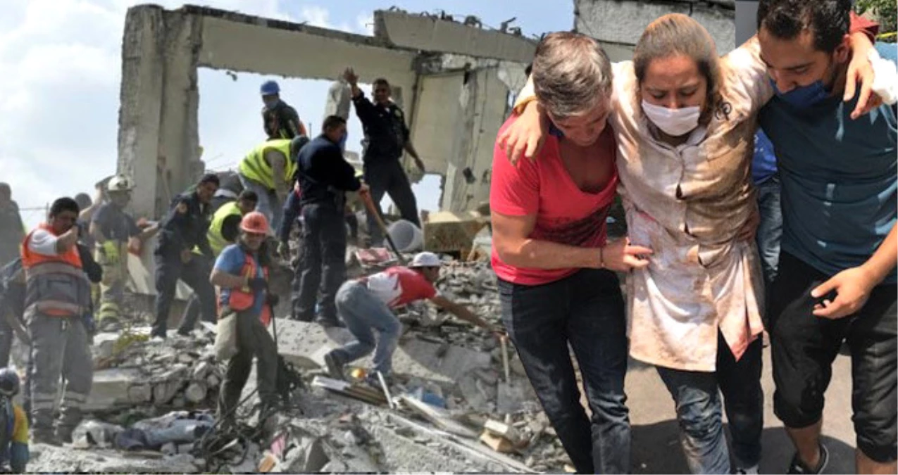 Meksika\'da Depremde Acı Detay 32 Yıl Önceki Felaketin Yıl Dönümünde 7.1\'le Sallandılar