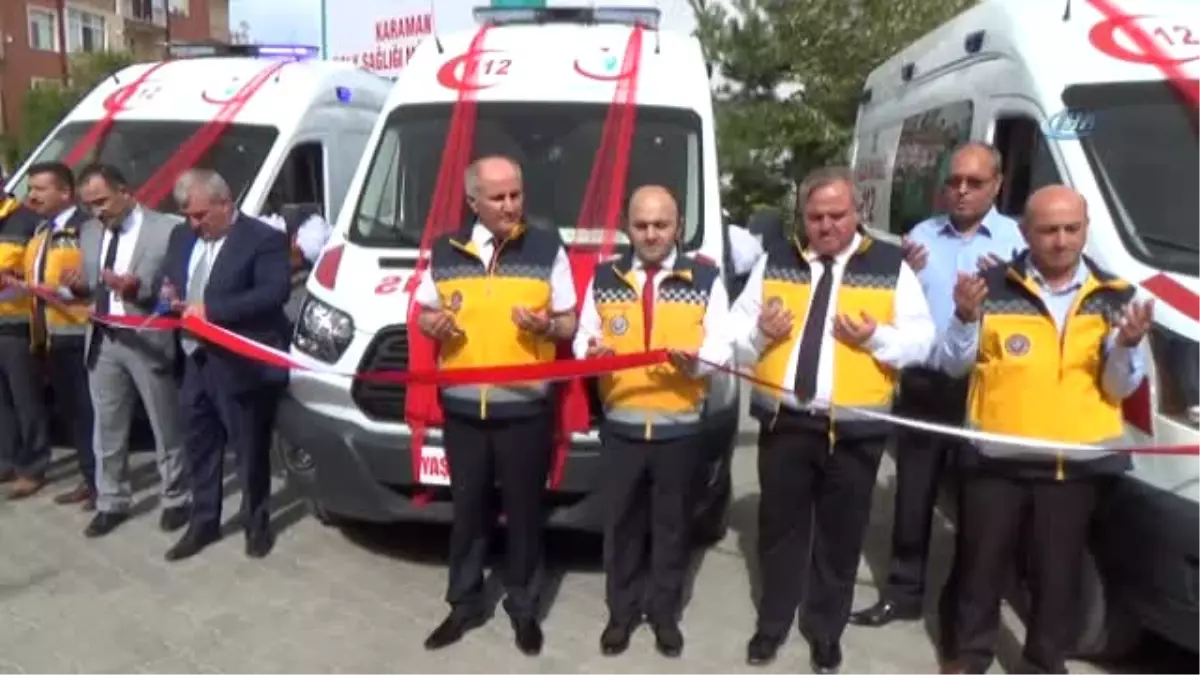 Karaman\'a Gönderilen Üç Yeni Ambulans, Dualarla Göreve Başladı