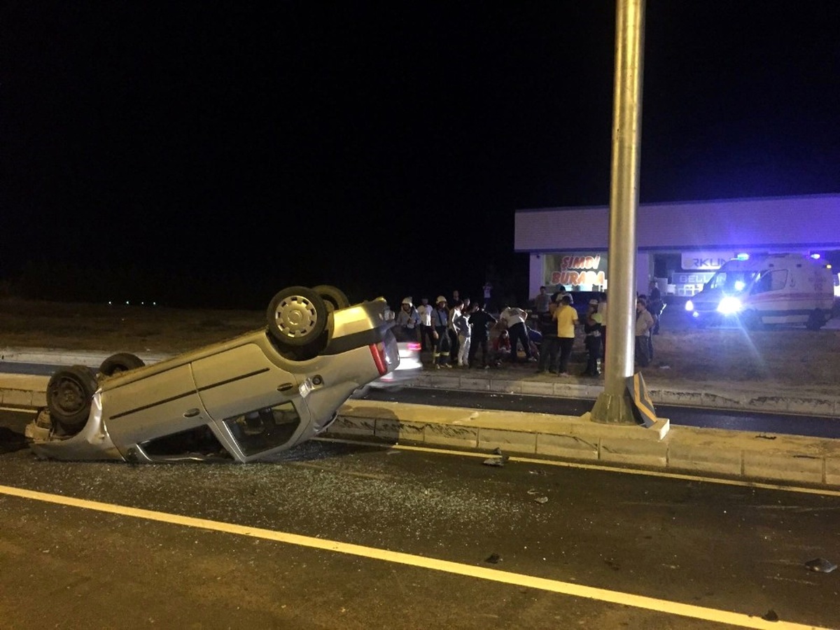 Tekirdağ\'da Otomobilin Takla Attığı Kaza Kamerada