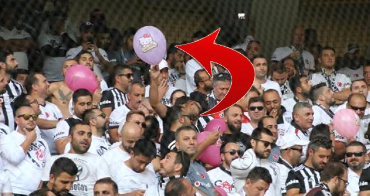 Beşiktaşlı Taraftarlar, Hello Kitty Balonlarıyla Fenerbahçe\'ye Gönderme Yaptı