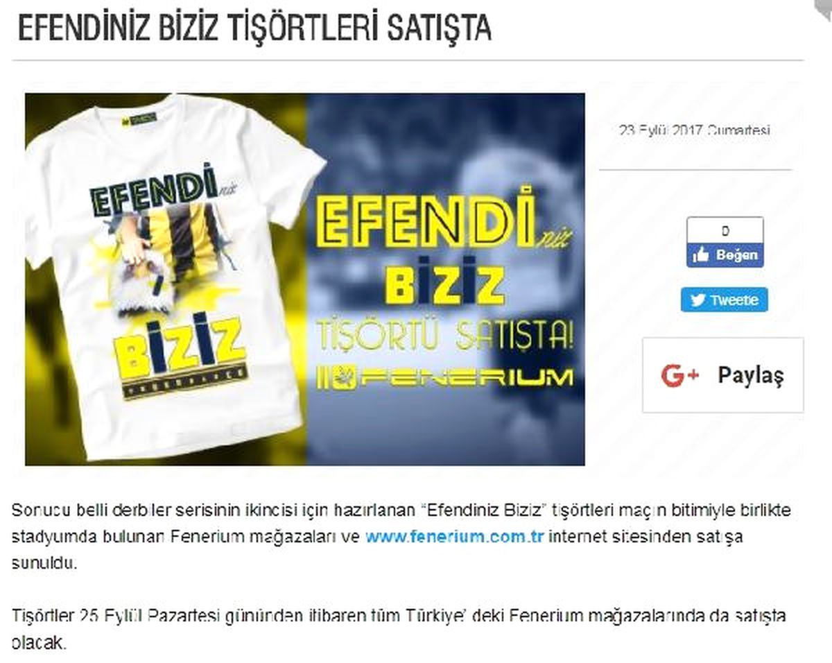 Fenerbahçe\'den Maç Sonu İmalı Tişört