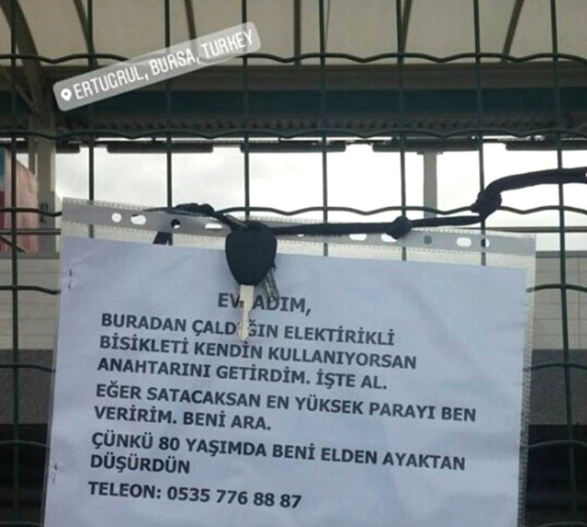 80\'lik Dede, Elektrikli Bisikletini Çalan Hırsızlara Anahtarını da Verdi