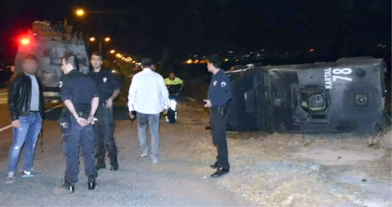 Siverek\'te Zırhlı Araç Devrildi, Özel Harekat Polisleri Büyük Tehlike Atlattı!