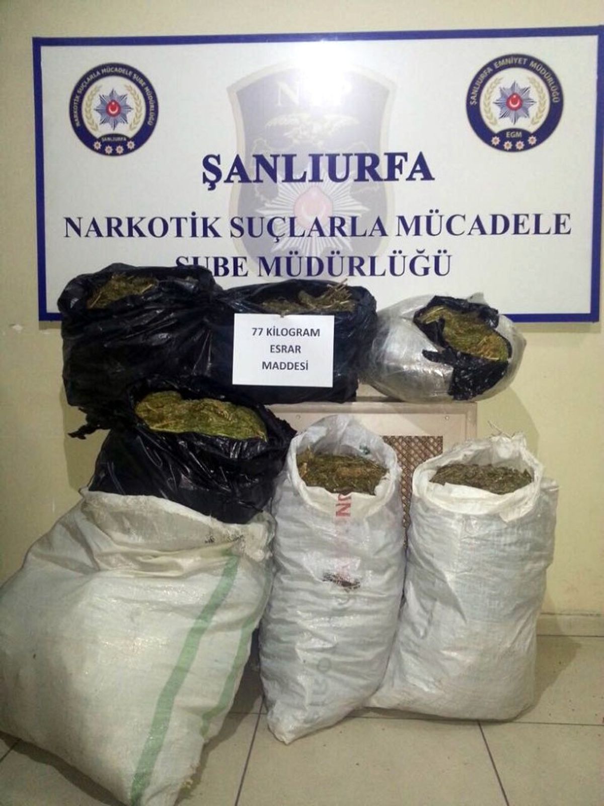 Şanlıurfa\'da 77 Kilo Esrar Ele Geçirildi