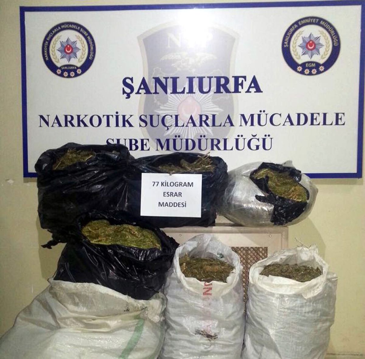 Şanlıurfa\'da 77 Kilo Esrar Ele Geçirildi