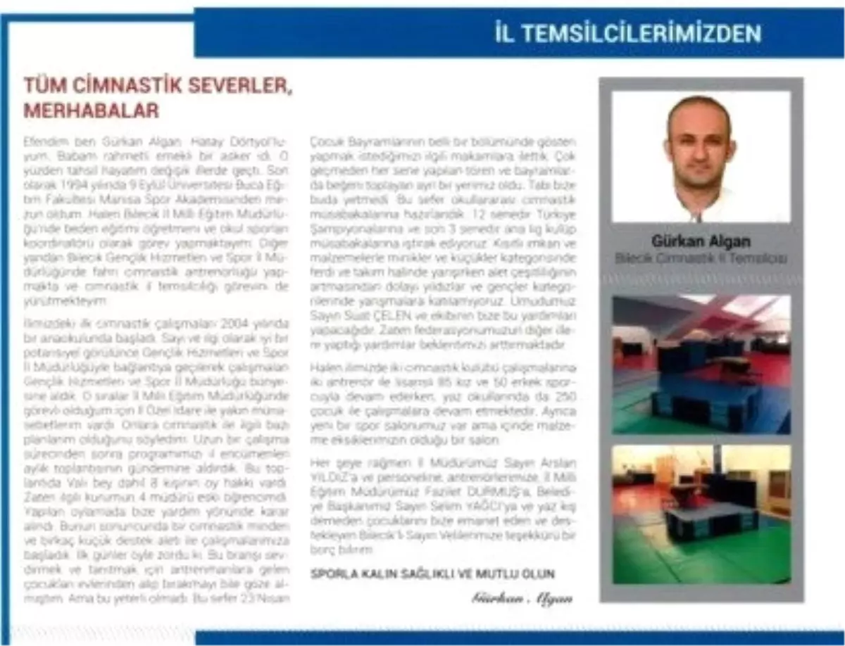 Cimnastik Bülteni 9\'uncu Sayısında Bilecik\'e Yer Verdi