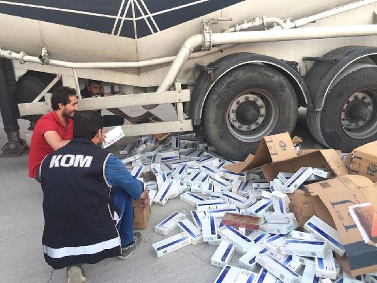 Beton Mikserinde 140 Bin Paket Sigara Ele Geçti