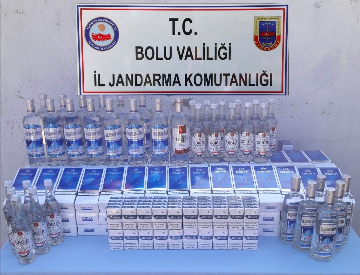 Bolu\'da Kaçak Sigara ve Alkol Operasyonu
