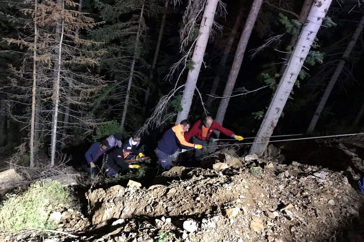 Ormanda Uçuruma Yuvarlanan Vatandaş Kurtarıldı