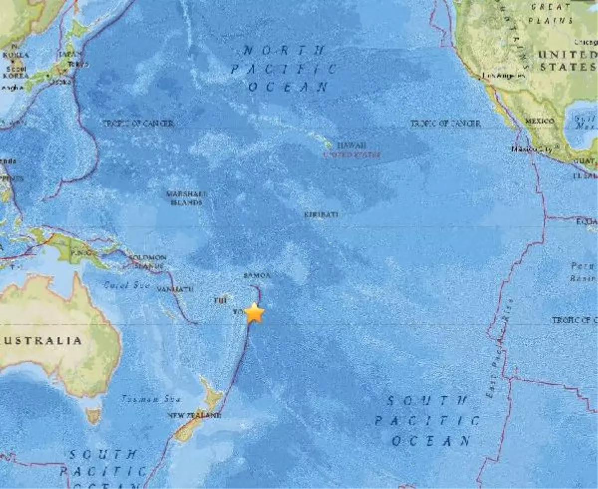 Pasifik Ülkesi Tonga\'da 6.0 Büyüklüğünde Deprem