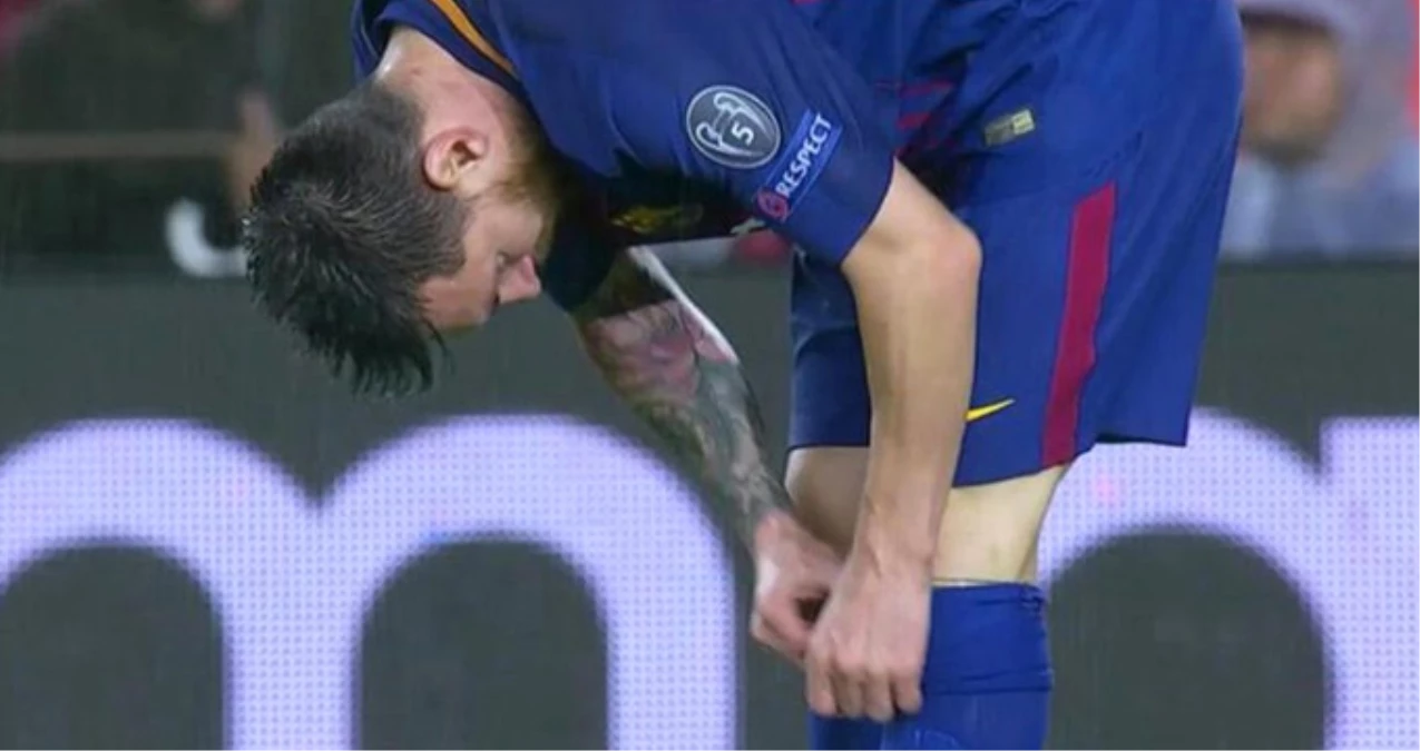 Barcelona\'lı Messi, Çorabından Glukoz Tablet Çıkarıp Ağzına Attı