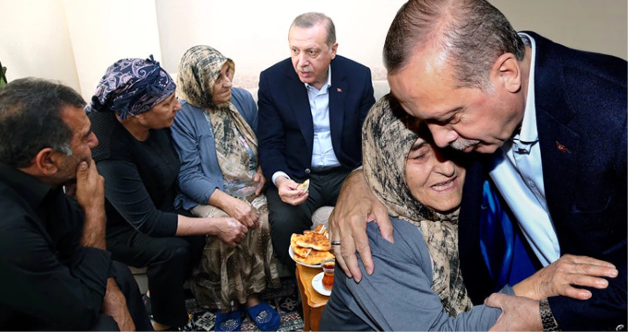 Erdoğan, Kendisini Balkondan Çaya Davet Eden Aileye Misafir Oldu