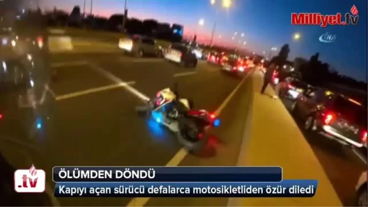 Motosikletli Genç Ölümden Döndü