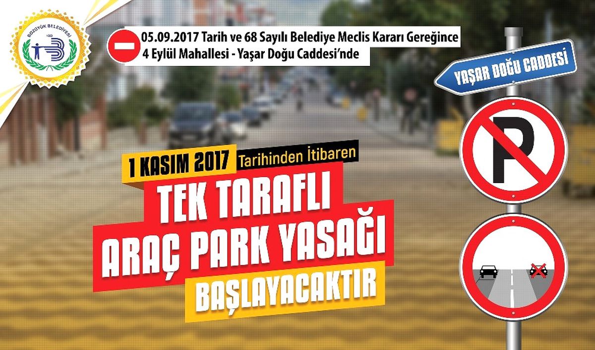 Yaşar Doğu Caddesinde Tek Taraflı Park Yasağı Uygulanacak