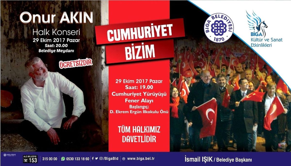Biga\'da 29 Ekim\'de Onur Akın Konseri