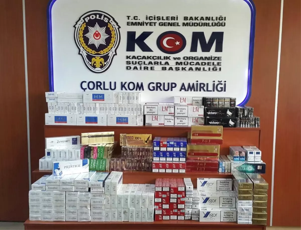 Çorlu\'da 3 Bin 500 Paket Kaçak Sigara Ele Geçirildi