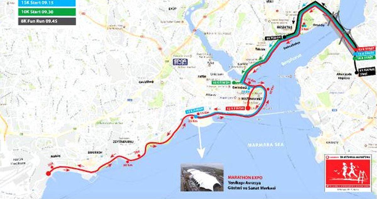 Vodafone 39. İstanbul Maratonunda Yeni Parkurlar Belli Oldu