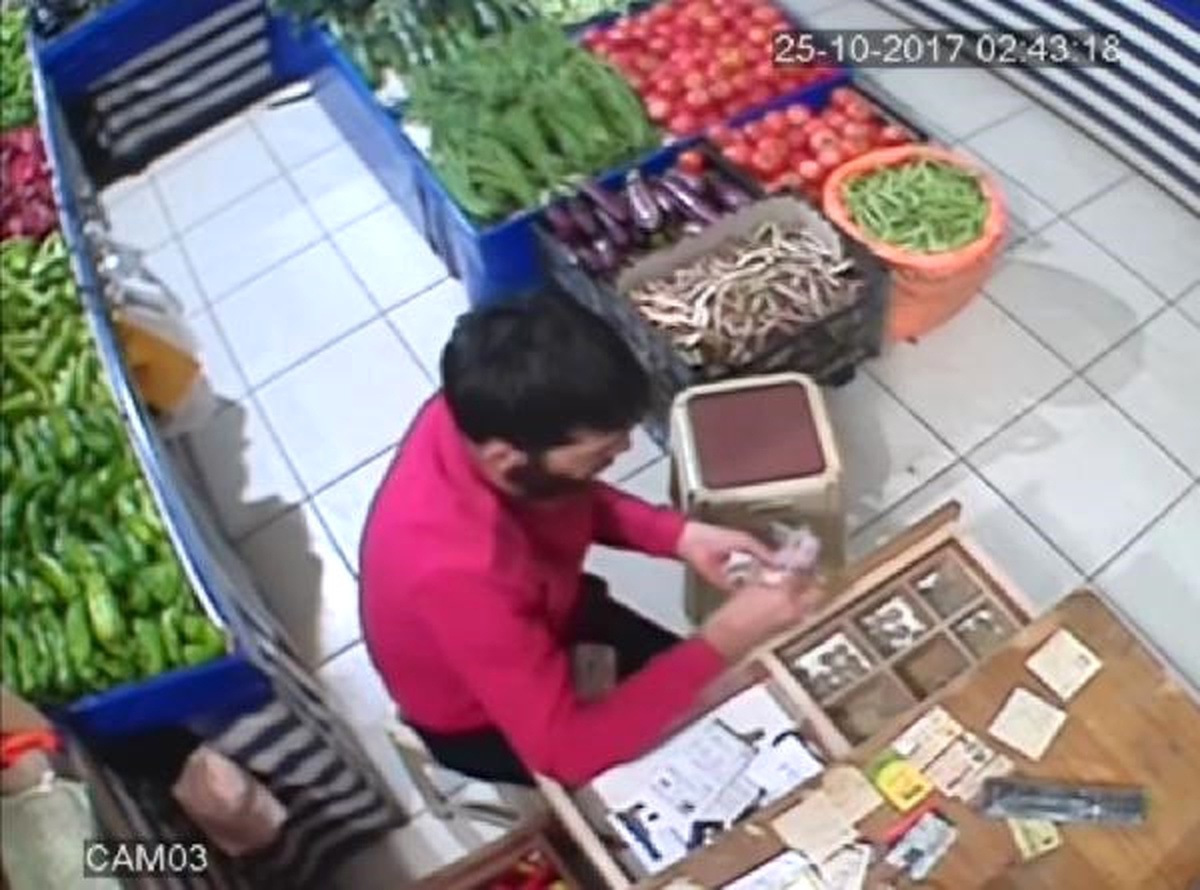 Manavdaki Hırsızlık, Güvenlik Kamerasında