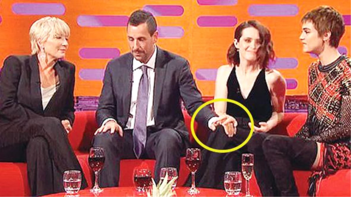 Ünlü Aktör Adam Sandler\'ın Elini Kadın Oyuncunun Dizine Koyması Tartışma Yarattı