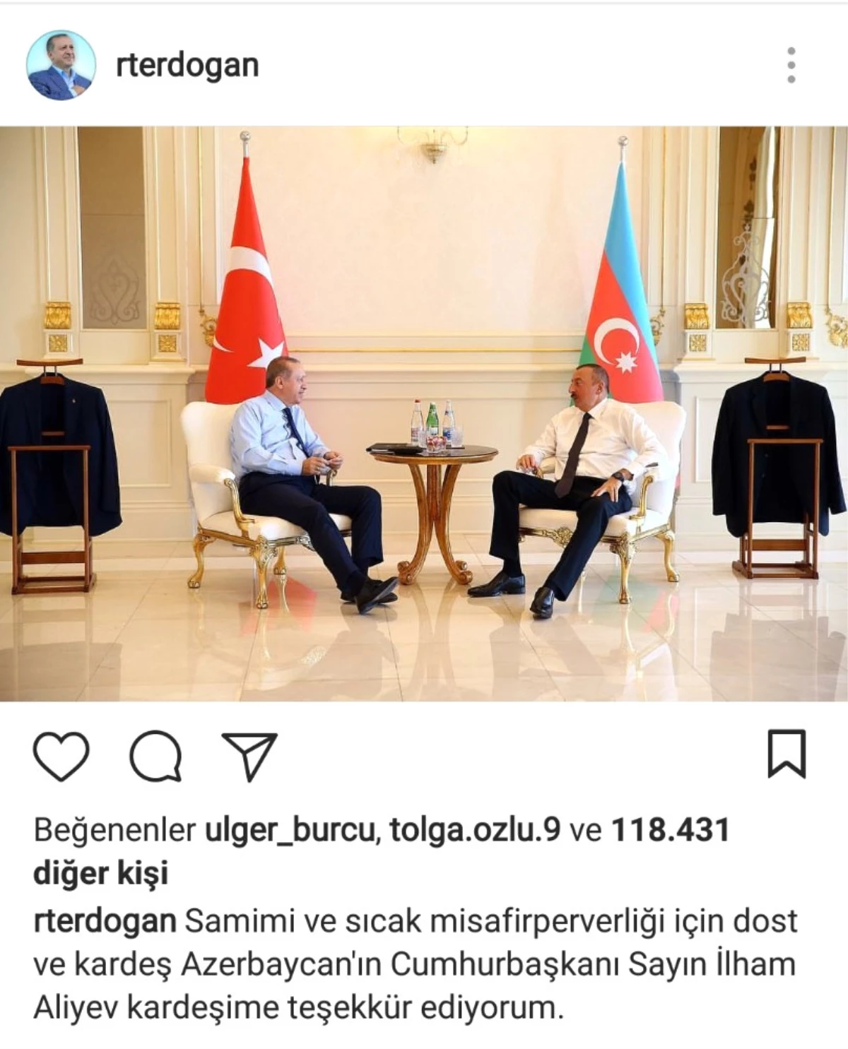Cumhurbaşkanı Erdoğan O Fotoğrafı Paylaştı ve Teşekkür Etti