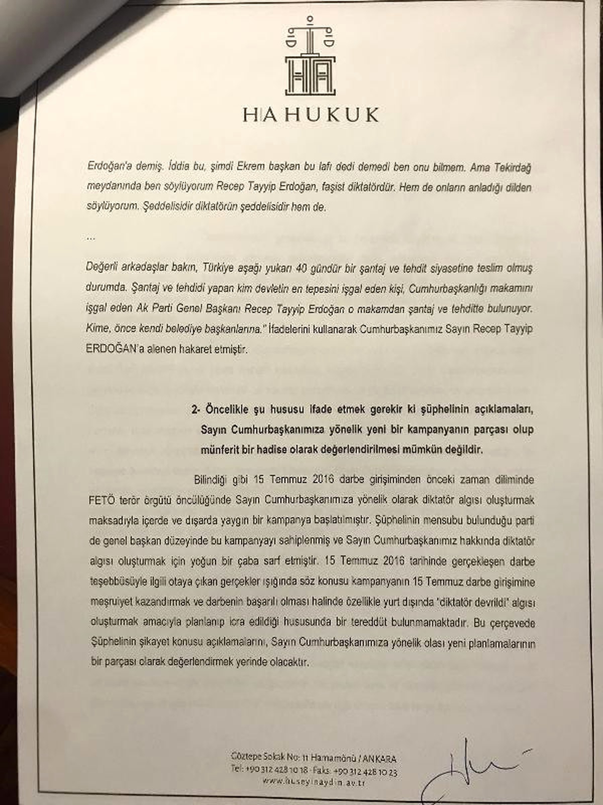 Tezcan Hakkında \'Cumhurbaşkanına Hakaretten\' Suç Duyurusu