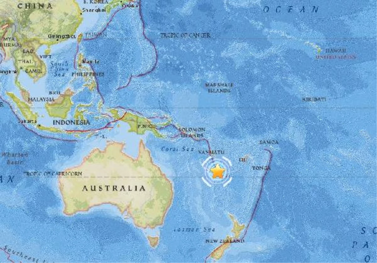 Pasifik Ülkesi Yeni Kaledonya\'da 6.6 Büyüklüğünde Deprem